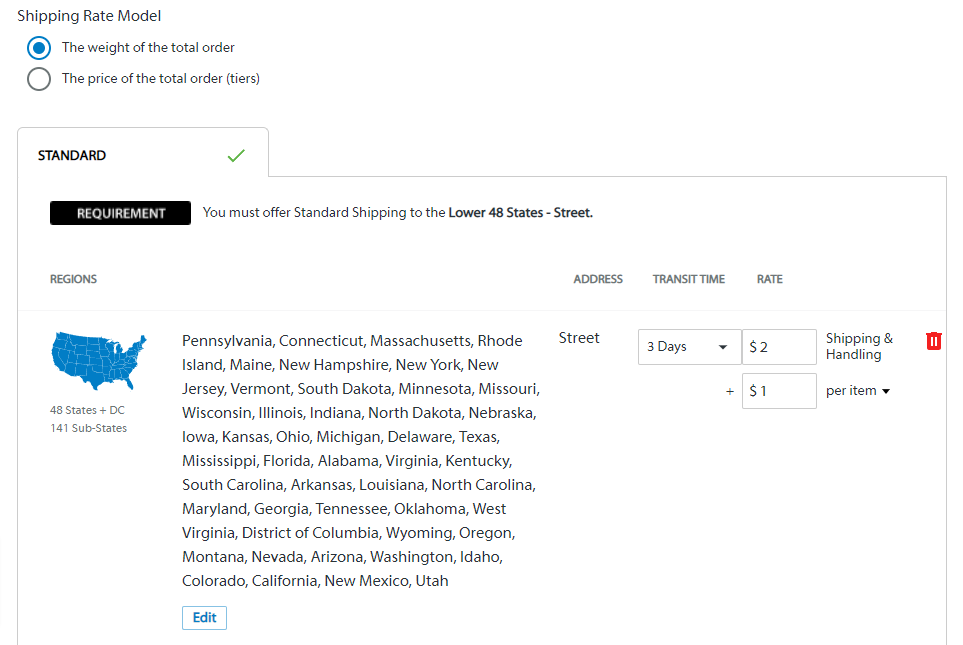 Walmart shipping fees - The weight of the total order