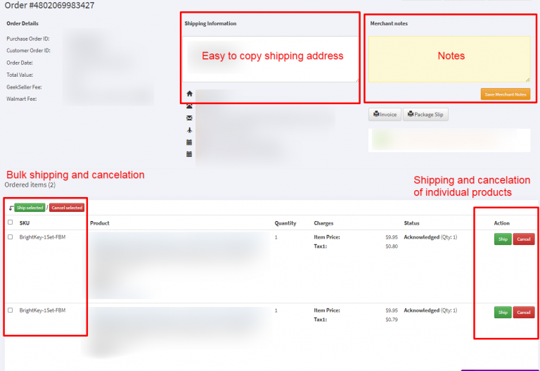 How to complete/ship a Walmart order via dashboard