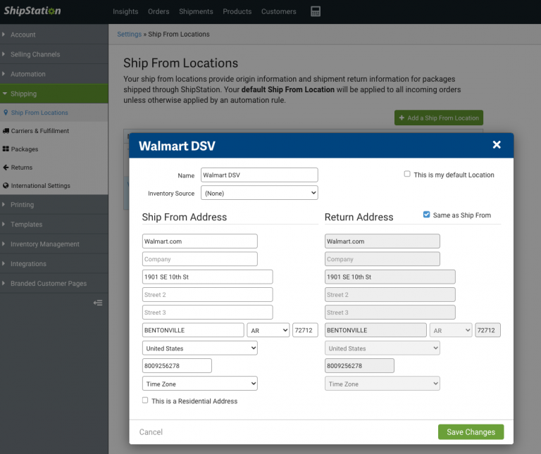 How to charge Shipping to 3rd party in ShipStation
