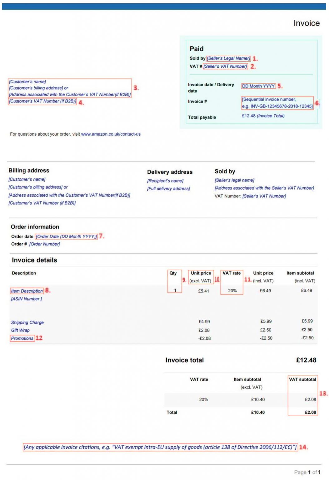 A Value Added Tax VAT Invoice GeekSeller Support