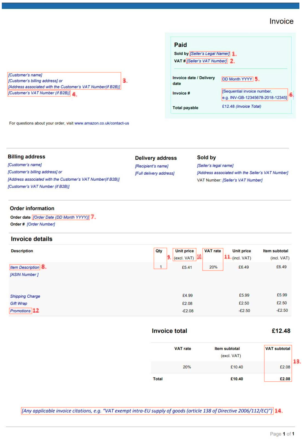 A Value Added Tax VAT Invoice GeekSeller Support