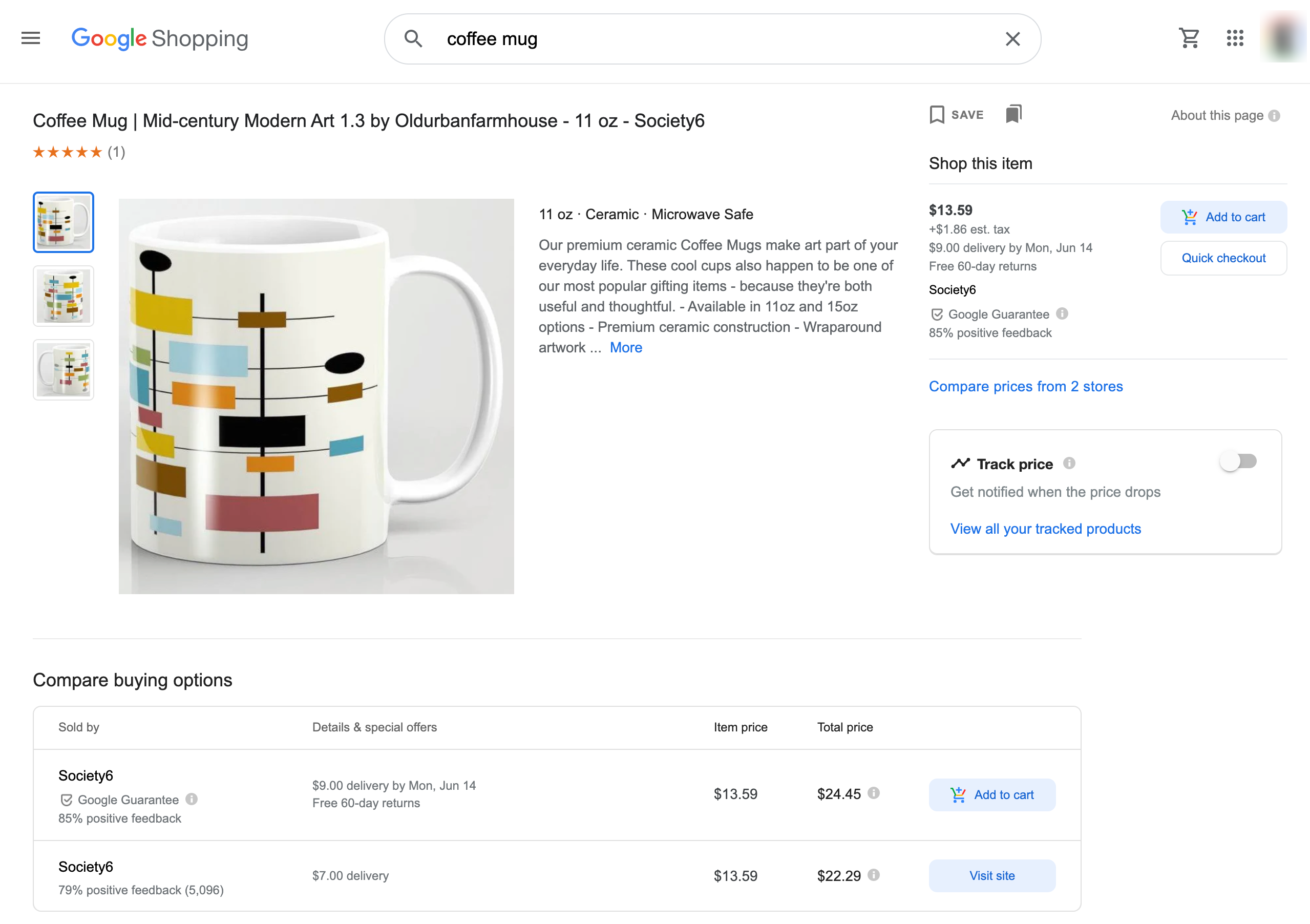 Mid-Century Modern Art 1.3 Coffee Mug by oldurbanfarmhouse